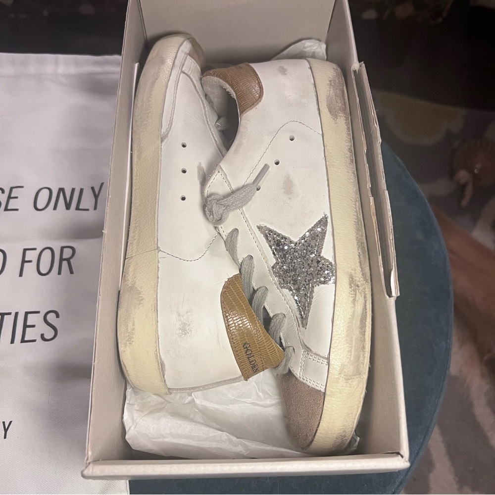Golden Goose SUPER STAR White and Brown Sneakers - Picture 9 of 15